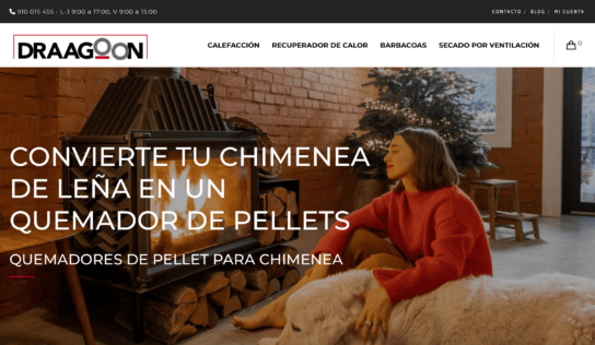 Dragoon lanza su nueva tienda online de quemadores de pellets para chimeneas