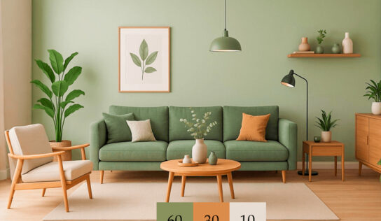 Decoración de interiores utilizando la regla 60/30/10